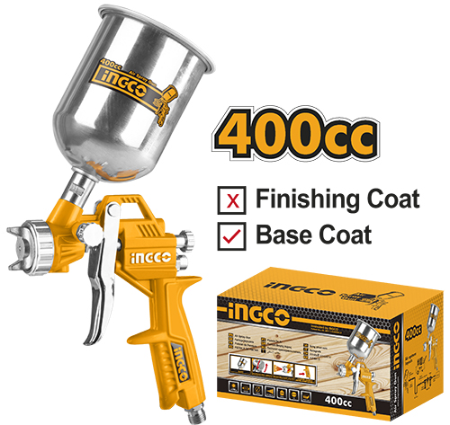 INGCO PISTOLA DE PINTAR 400CC BOQUILLAS 1,2-1,8MM ASG4041