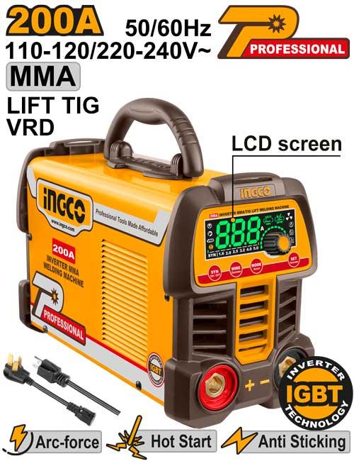INGCO SOLDADOR INVERSOR 110V 200A TIC ING-UMMA200691