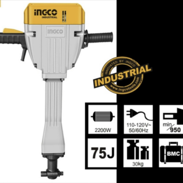 INGCO DEMOLEDOR 110V 2200W 950BMP 75J INCLUYE 2 CINCELES UPDB22001