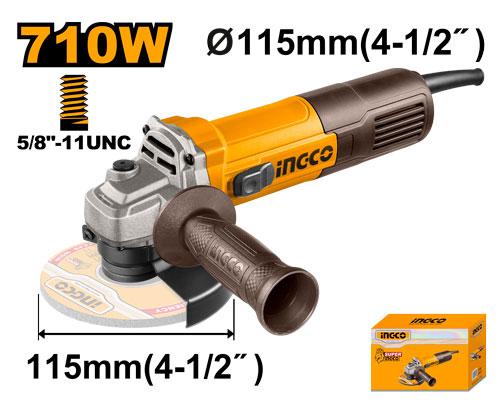 INGCO PULIDORA ANGULAR 4-1/2 110V 710W 12000RPM UAG7118