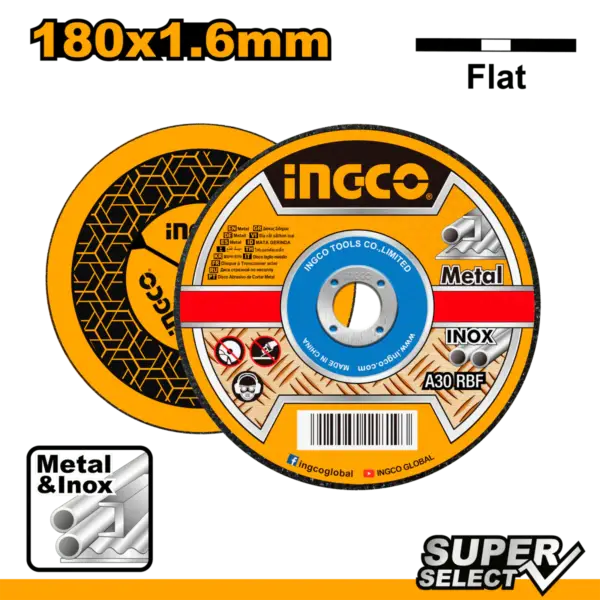 INGCO DISCO ABRASIVO DE CORTE FINO 7X1/16X7/8 MCD161801