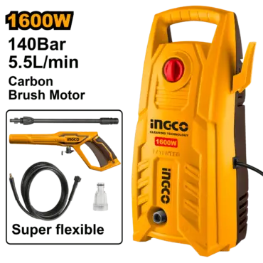 INGCO HIDROLAVADORA 110V 1600W 2030 PSI 5,5L/MIN UHPWR16008