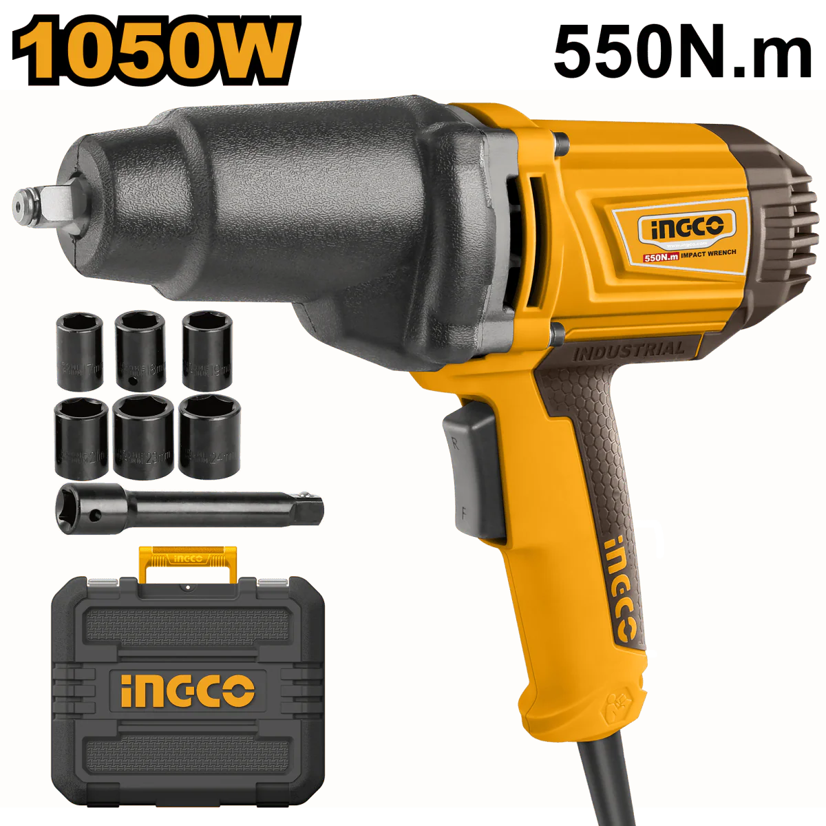 INGCO LLAVE DE IMPACTO 110V M1/2 550NM 1050W UIW10508