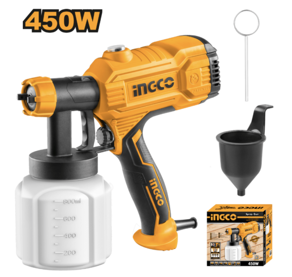 INGCO PISTOLA DE PINTAR 110V 450W 0,1-0,2BAR 380ML/MIN CAP800ML USPG3508