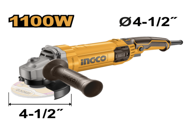 INGCO PULIDORA ANGULAR 4-1/2 110V 1100W 12000RPM UAG1100383